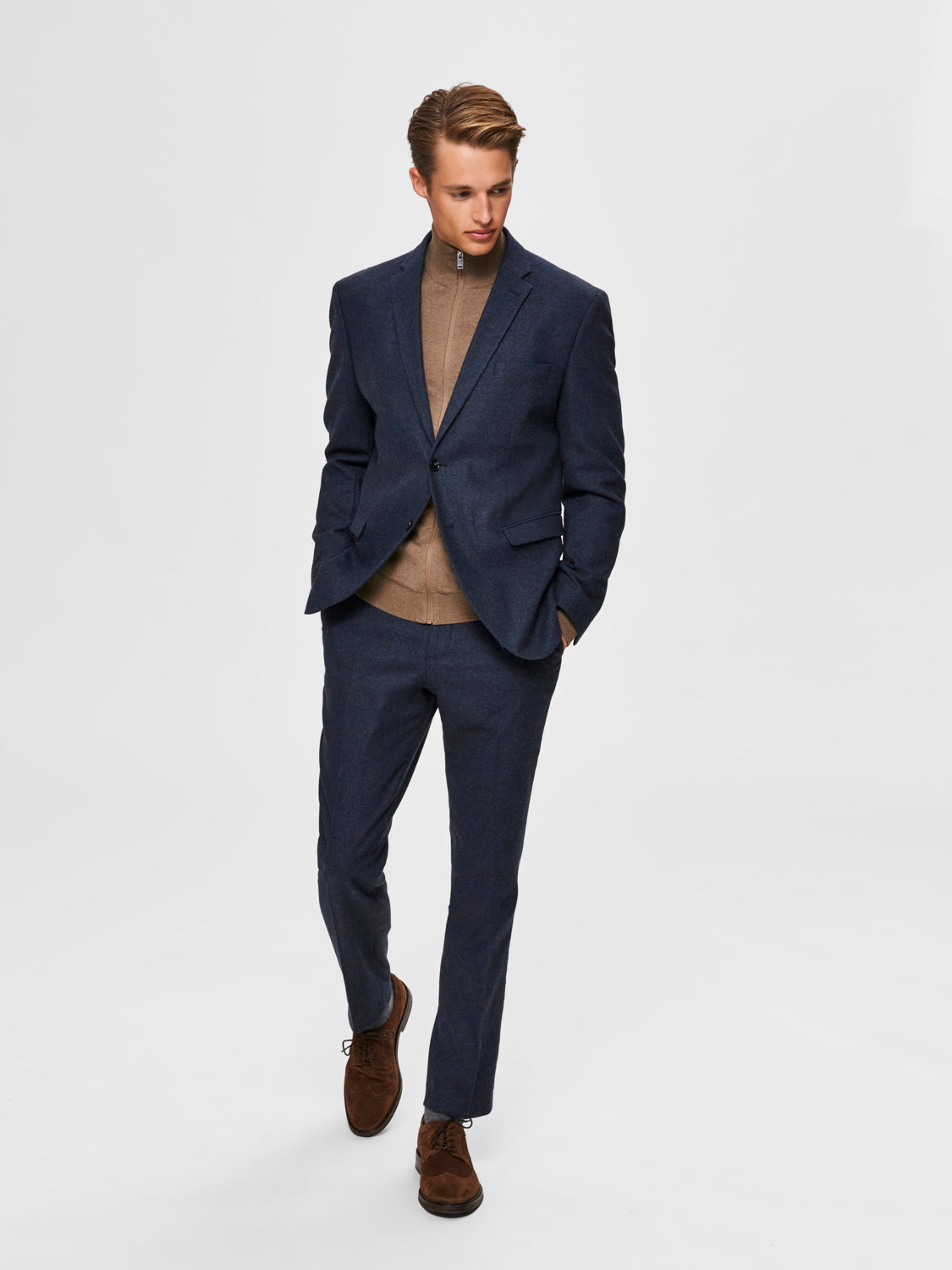 Berg fullzip cardigan  - Brun/ Teak